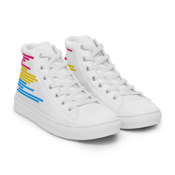 Modern Pansexual Pride Colors White High Top Shoes - Men Sizes