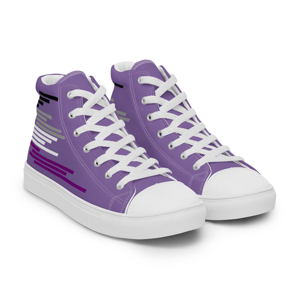 Modern Asexual Pride Colors Purple High Top Shoes - Men Sizes