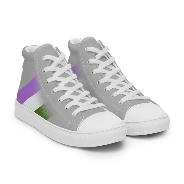 Genderqueer Pride Colors Modern Gray High Top Shoes - Men Sizes