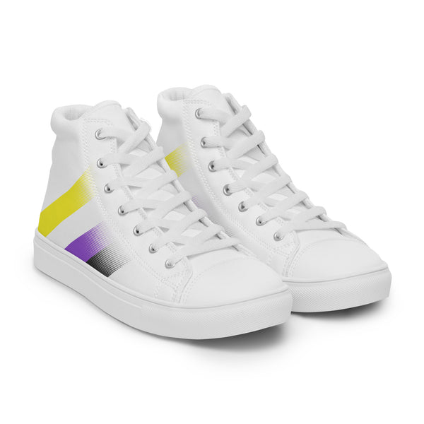 Non-Binary Pride Colors Modern White High Top Shoes - Men Sizes