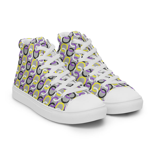 Non-Binary Pride Classic Gray High Top Shoes