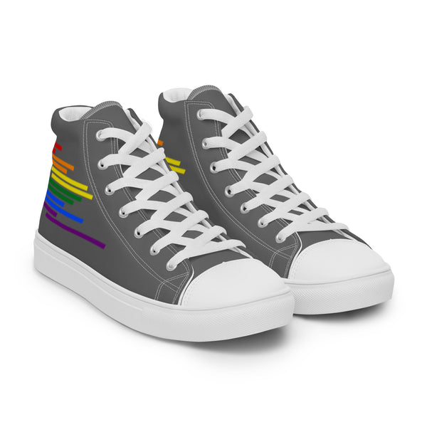 Modern Gay Pride Colors Gray High Top Shoes