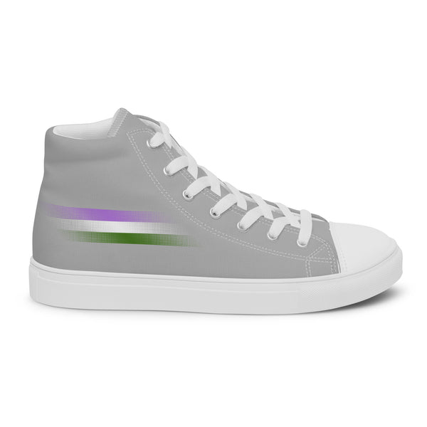Casual Genderqueer Pride Colors Gray High Top Shoes - Men Sizes