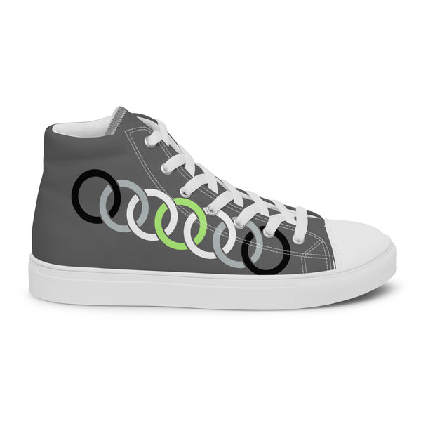 Simple Agender Pride Gray High Top Shoes