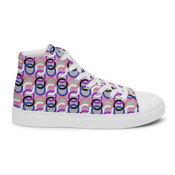 Genderfluid Pride Classic Gray High Top Shoes