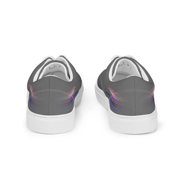 Modern Genderfluid Pride Colors Gray Lace-up Shoes - Men Sizes