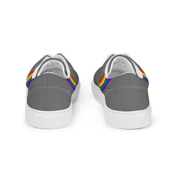 Classic Gay Pride Colors Gray Lace-up Shoes - Men Sizes