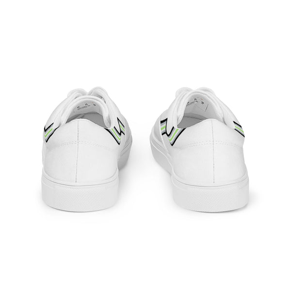 Original Agender Pride Colors White Lace-up Shoes - Men Sizes
