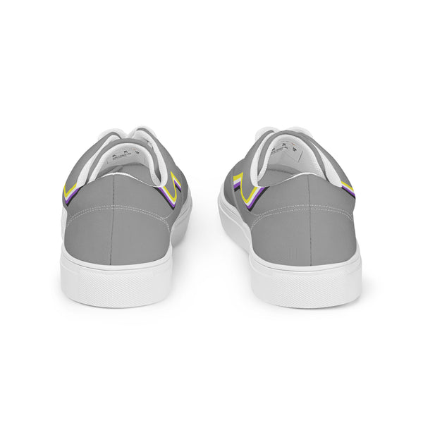 Original Non-Binary Pride Colors Gray Lace-up Shoes - Men Sizes