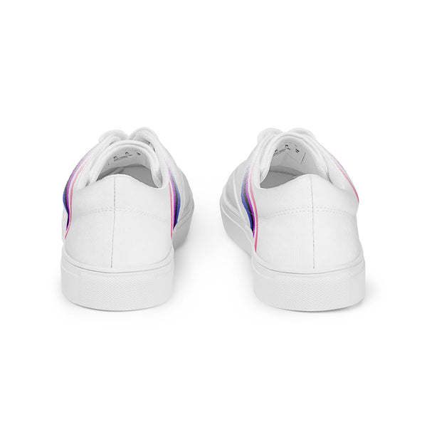 Genderfluid Pride Colors Modern White Lace-up Shoes - Men Sizes