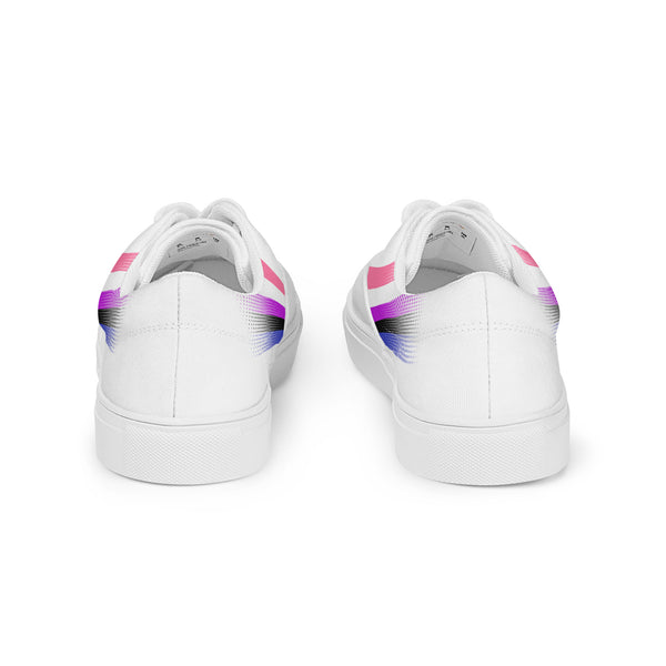 Genderfluid Pride Colors Original White Lace-up Shoes - Men Sizes