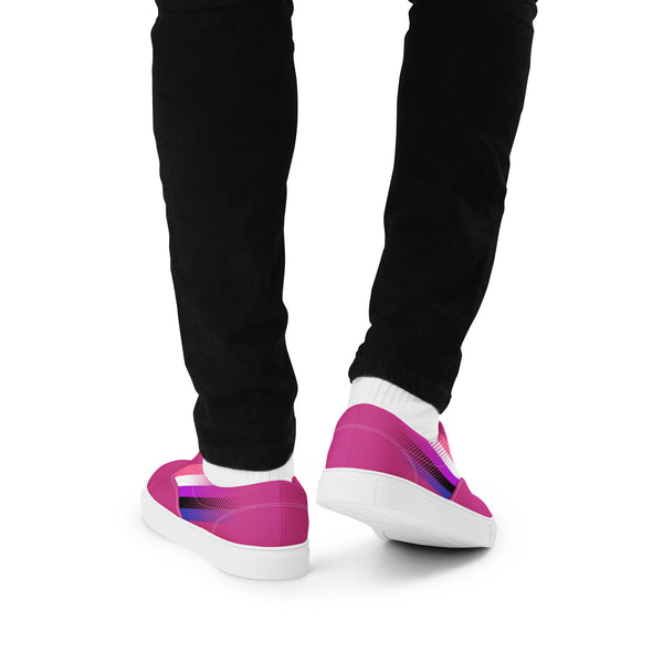 Genderfluid Pride Colors Original Fuchsia Lace-up Shoes - Men Sizes