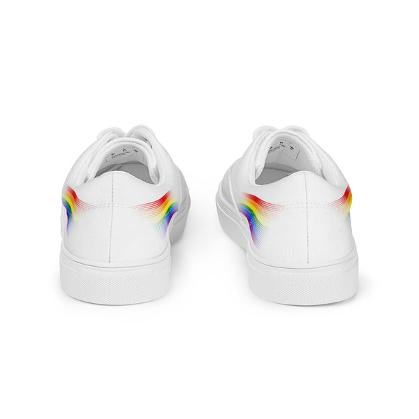 Casual Gay Pride Colors White Lace-up Shoes - Men Sizes