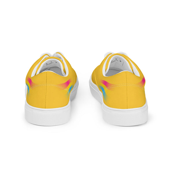 Casual Pansexual Pride Colors Yellow Lace-up Shoes - Men Sizes