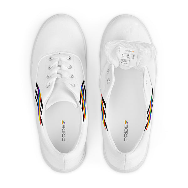 Classic Ally Pride Colors White Lace-up Shoes - Men Sizes