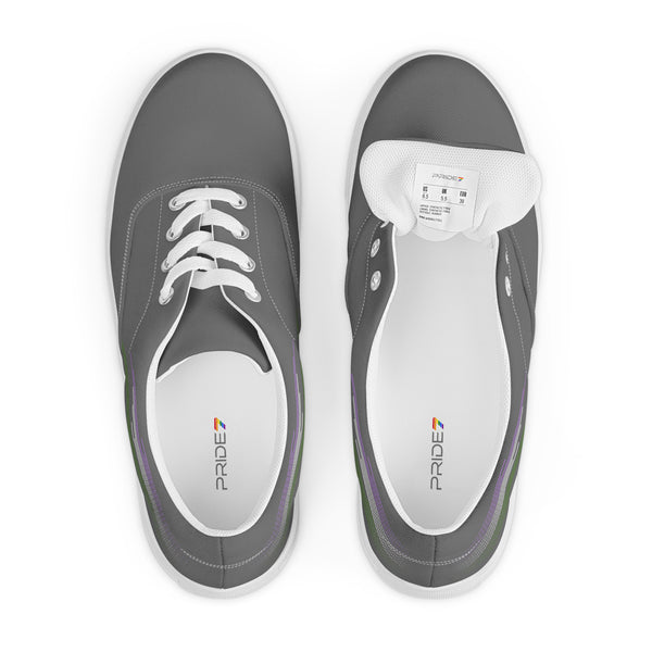 Modern Genderqueer Pride Colors Gray Lace-up Shoes - Men Sizes