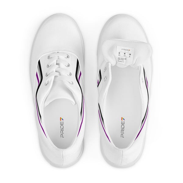 Original Asexual Pride Colors White Lace-up Shoes - Men Sizes