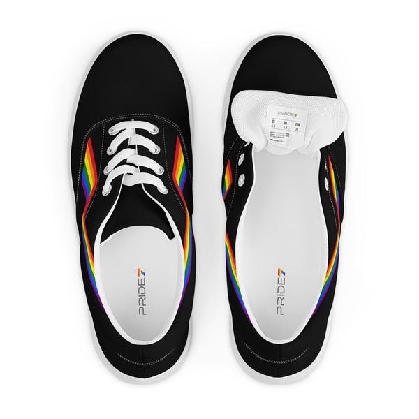 Original Gay Pride Colors Black Lace-up Shoes - Men Sizes
