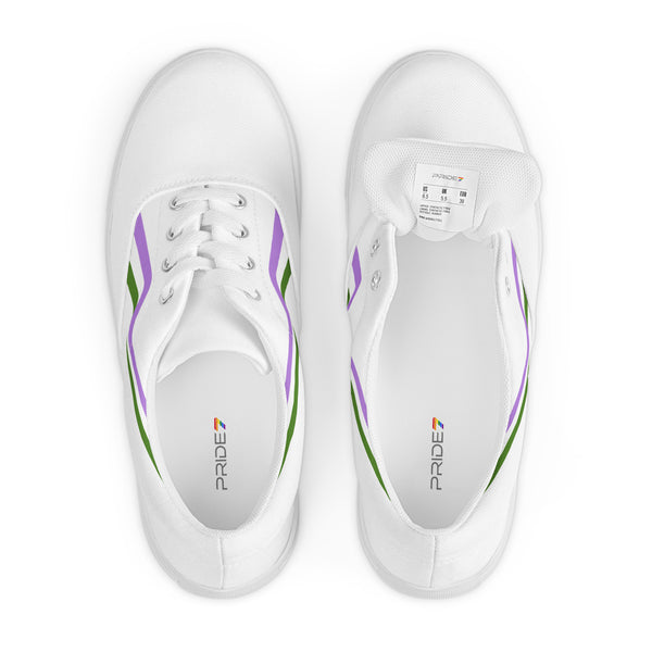 Original Genderqueer Pride Colors White Lace-up Shoes - Men Sizes
