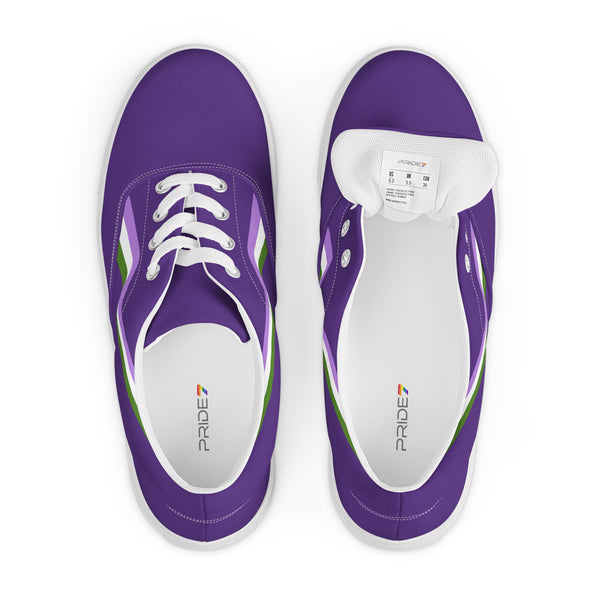 Original Genderqueer Pride Colors Purple Lace-up Shoes - Men Sizes