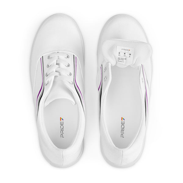 Trendy Asexual Pride Colors White Lace-up Shoes - Men Sizes