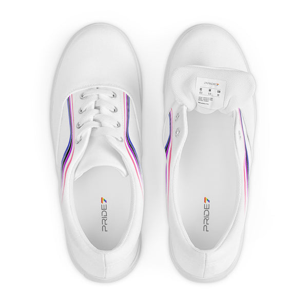 Trendy Genderfluid Pride Colors White Lace-up Shoes - Men Sizes