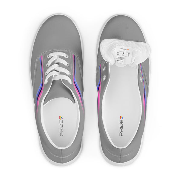 Trendy Omnisexual Pride Colors Gray Lace-up Shoes - Men Sizes