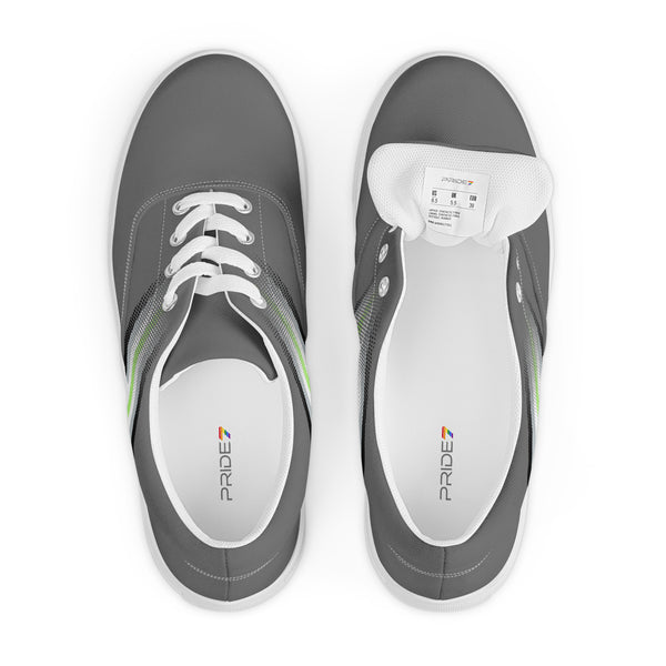 Agender Pride Colors Modern Gray Lace-up Shoes - Men Sizes
