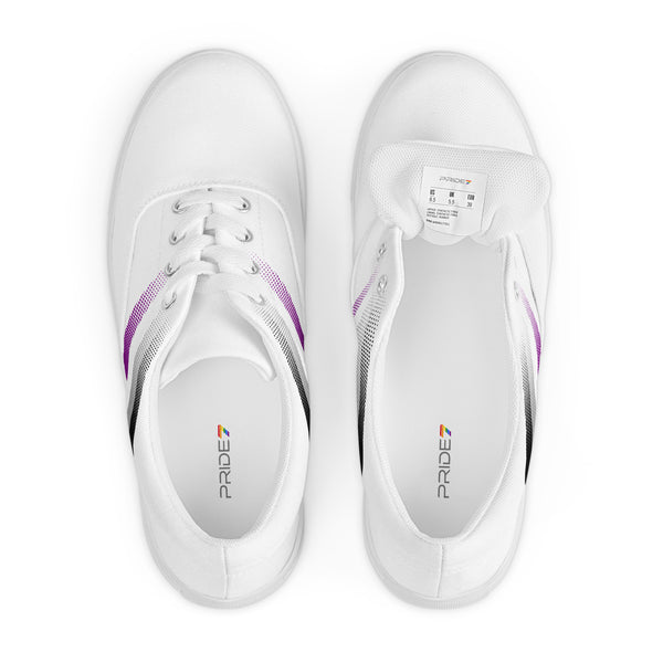 Asexual Pride Colors Modern White Lace-up Shoes - Men Sizes
