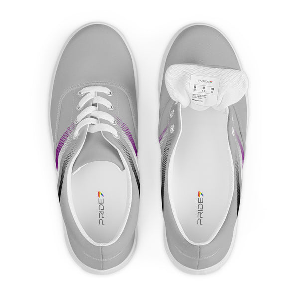 Asexual Pride Colors Modern Gray Lace-up Shoes - Men Sizes
