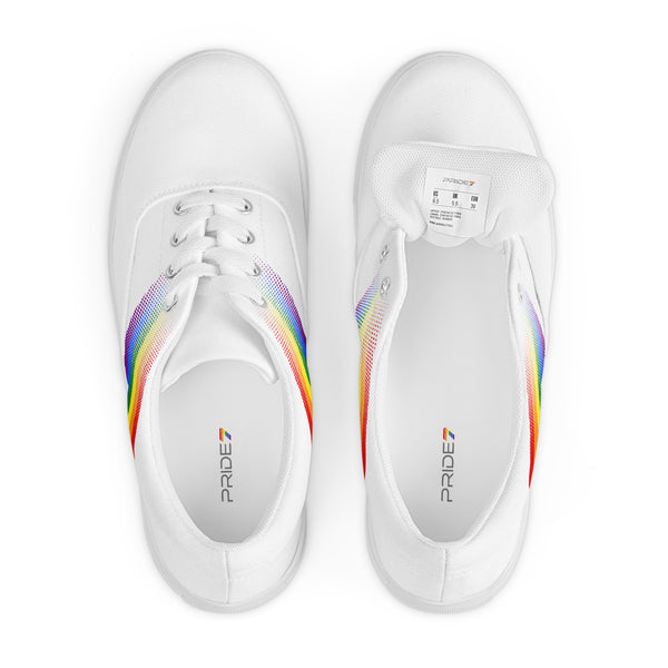 Gay Pride Colors Modern White Lace-up Shoes - Men Sizes