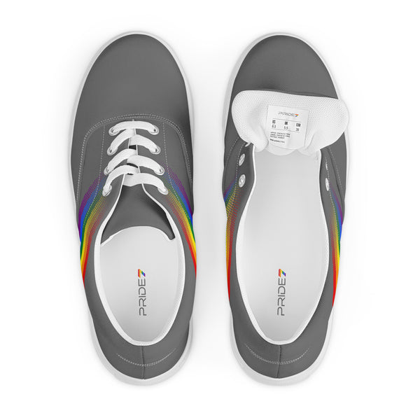 Gay Pride Colors Modern Gray Lace-up Shoes - Men Sizes
