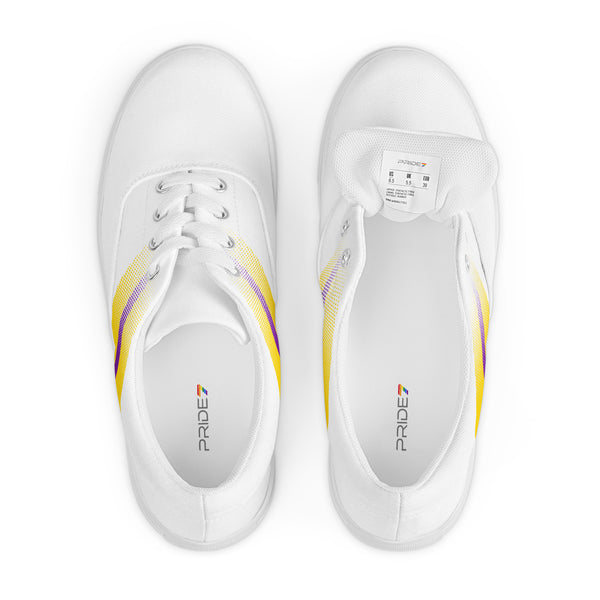Intersex Pride Colors Modern White Lace-up Shoes - Men Sizes