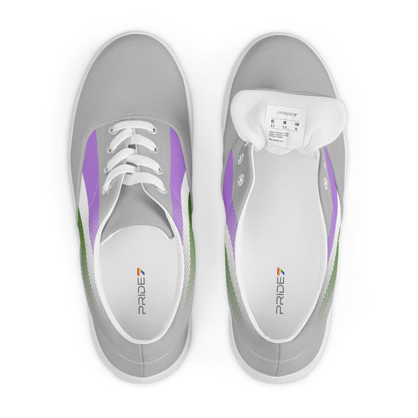 Genderqueer Pride Colors Original Gray Lace-up Shoes - Men Sizes