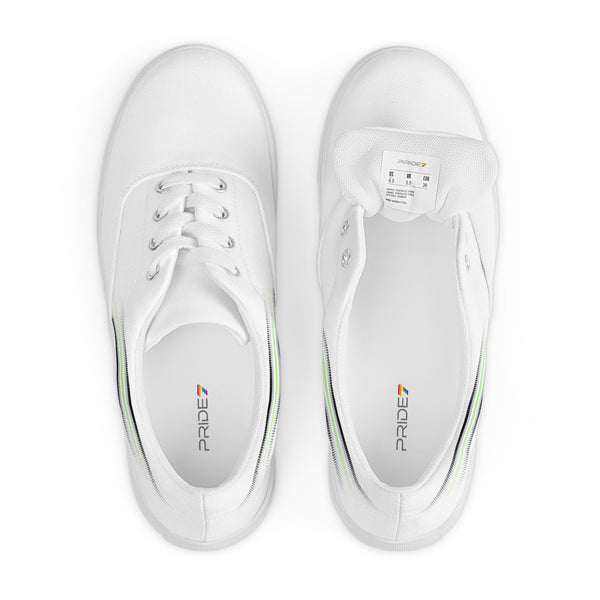 Casual Agender Pride Colors White Lace-up Shoes - Men Sizes