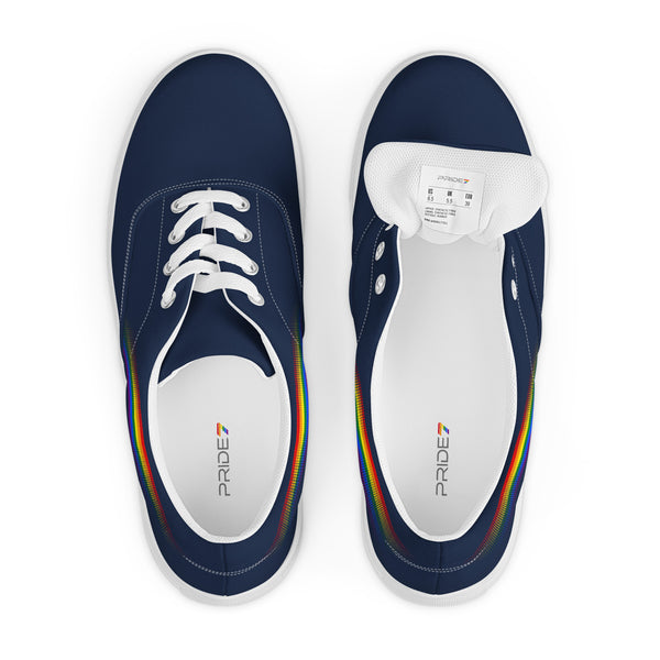 Casual Gay Pride Colors Navy Lace-up Shoes - Men Sizes