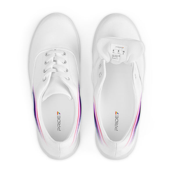 Casual Genderfluid Pride Colors White Lace-up Shoes - Men Sizes