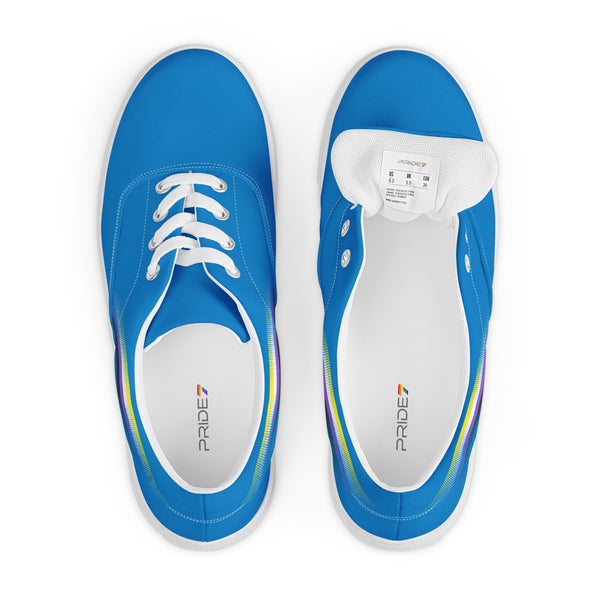 Casual Non-Binary Pride Colors Blue Lace-up Shoes - Men Sizes