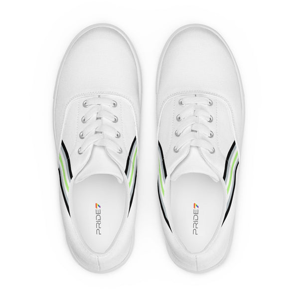Classic Agender Pride Colors White Lace-up Shoes - Men Sizes