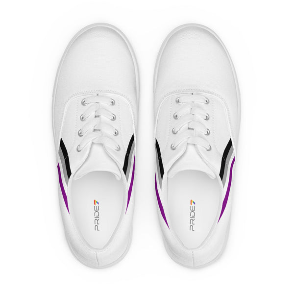 Classic Asexual Pride Colors White Lace-up Shoes - Men Sizes