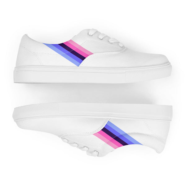 Classic Omnisexual Pride Colors White Lace-up Shoes - Men Sizes
