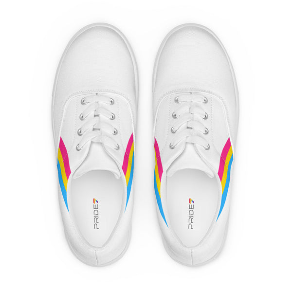 Classic Pansexual Pride Colors White Lace-up Shoes - Men Sizes