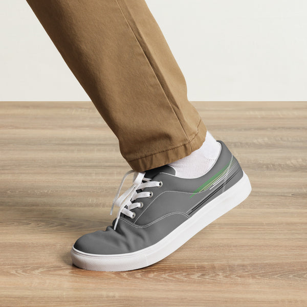 Modern Aromantic Pride Colors Gray Lace-up Shoes - Men Sizes