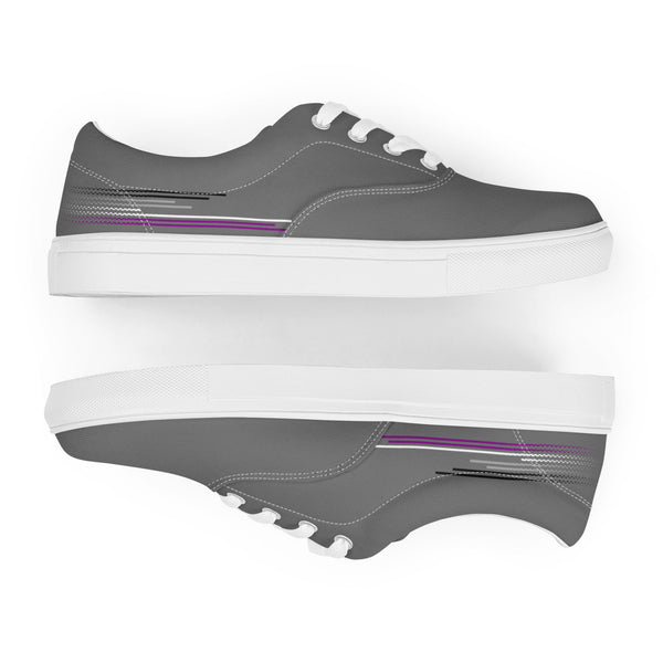 Modern Asexual Pride Colors Gray Lace-up Shoes - Men Sizes