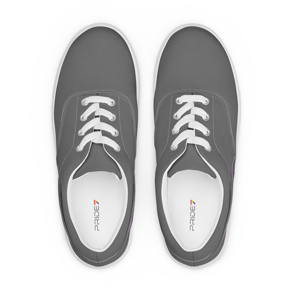 Modern Asexual Pride Colors Gray Lace-up Shoes - Men Sizes