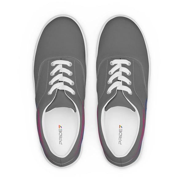 Modern Bisexual Pride Colors Gray Lace-up Shoes - Men Sizes
