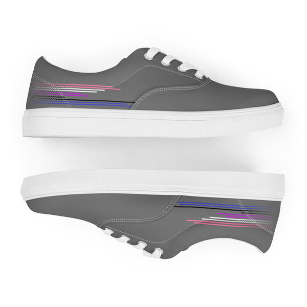Modern Genderfluid Pride Colors Gray Lace-up Shoes - Men Sizes