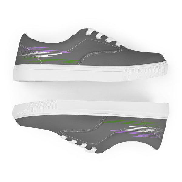Modern Genderqueer Pride Colors Gray Lace-up Shoes - Men Sizes