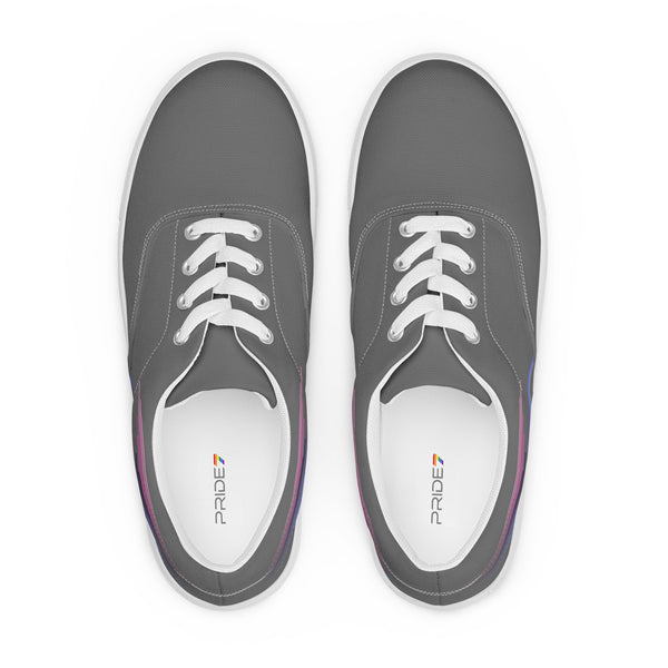 Modern Omnisexual Pride Colors Gray Lace-up Shoes - Men Sizes