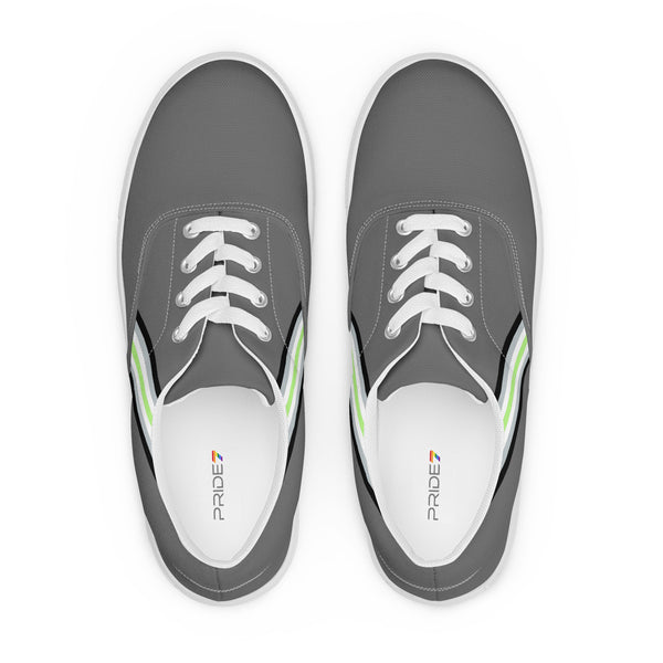 Classic Agender Pride Colors Gray Lace-up Shoes - Men Sizes